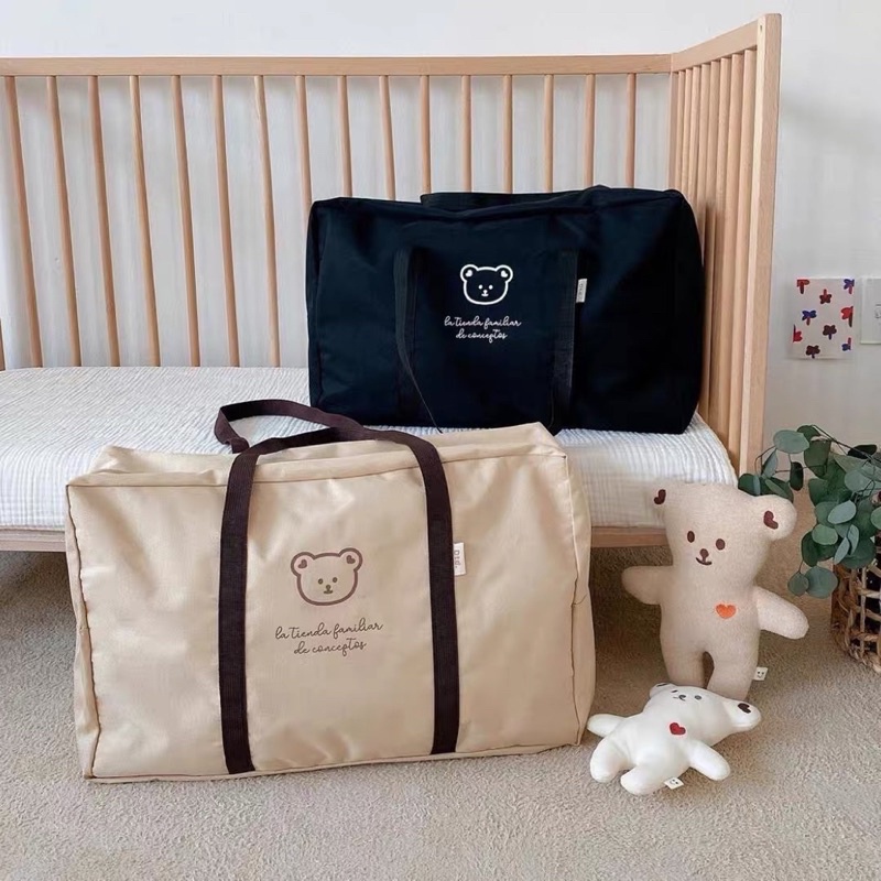 TAS PERLENGKAPAN BAYI SIZE JUMBO MOTIF BEAR LUCU / TAS BELANJA LIPAT SIZE BESAR / TAS LIPAT TRAVELING MUAT BANYAK BARANG / TAS TRAVEL KOREA BIG SIZE / DTD TRAVEL BAG JUMBO / TAS PIKNIK / TAS ANTI AIR /  SHOPPING BAG / TAS BAYI DIAPERS BAG