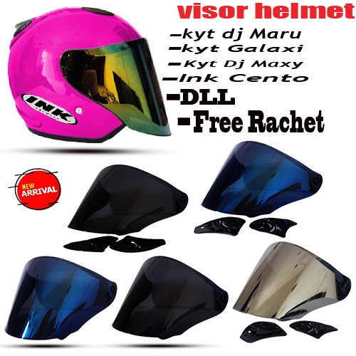 Kaca Visor Venom Flat Iridium Gold Blue Silver Hitam Smoke Untuk Helm Helm Kyt DJ Maru Kyt Galaxy Ky