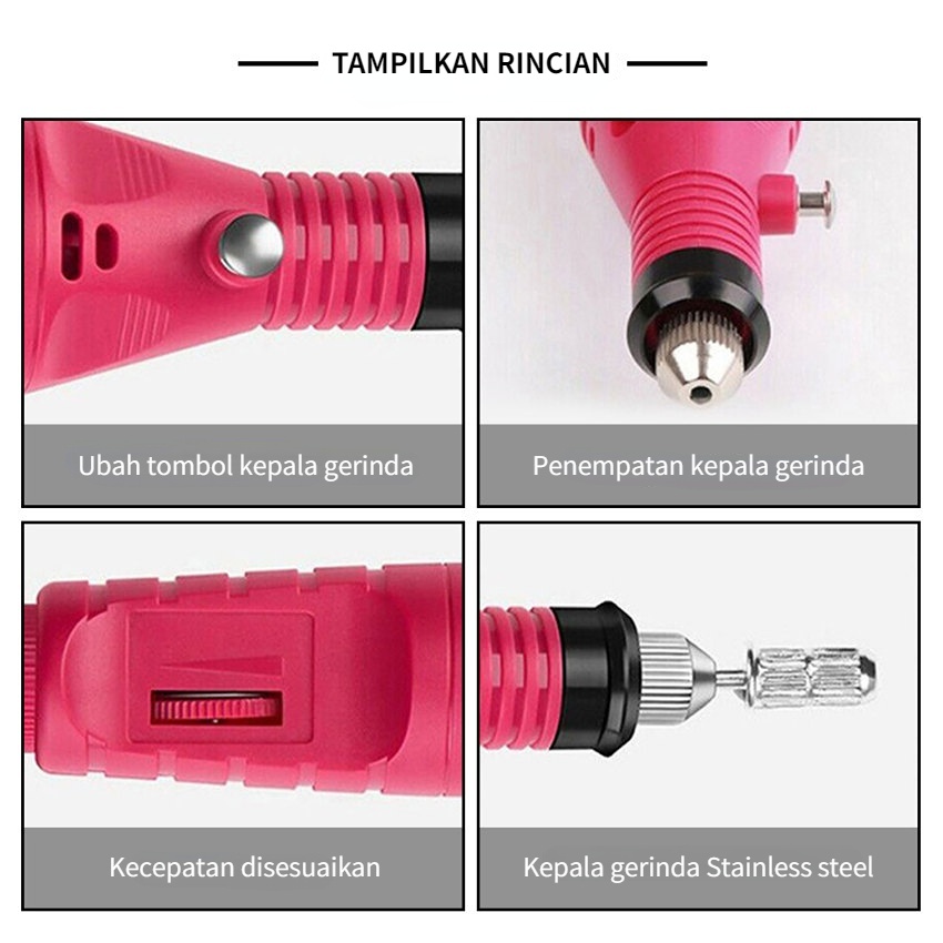 Electric Nail Drill Grinding Manicure Machine Mesin Kikir Amplas Kuku Listrik Nail Art Pen Pedicure