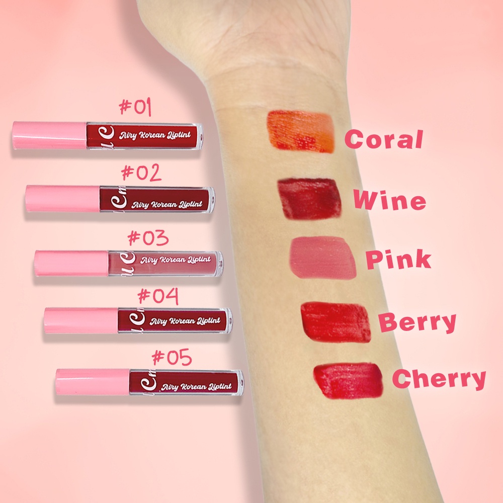 BPOM CMAADU AIRY KOREAN LIPTINT Liptint korea Tahan lama Waterproof Transferproof LONGLASTING