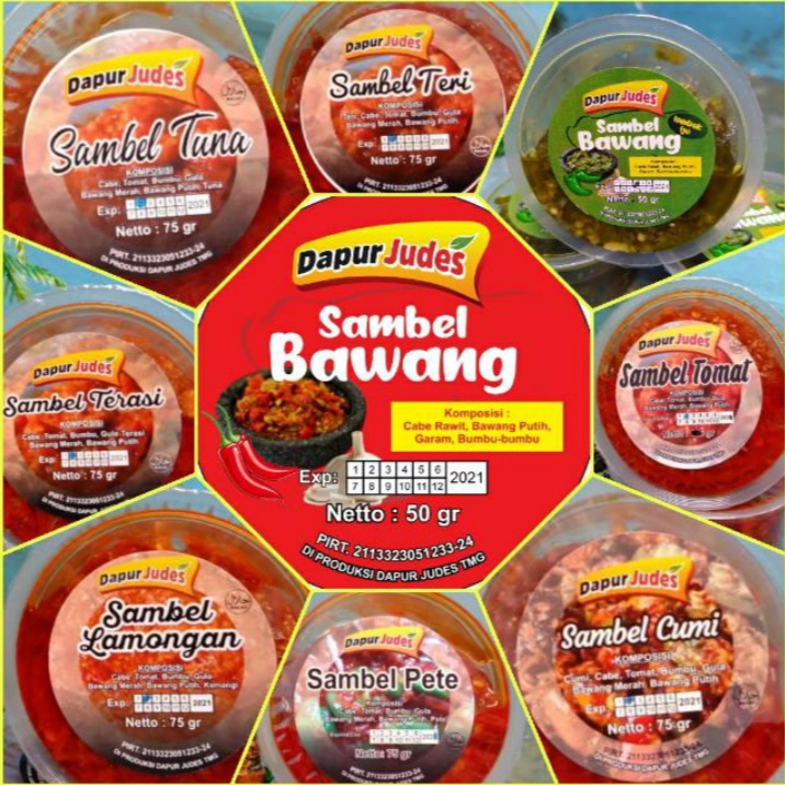 Aneka Sambel Pedas Sambel Cumi Sambel Teri Terasi Bawang Lamongan Pete Lombok Ijo Tuna Tomat