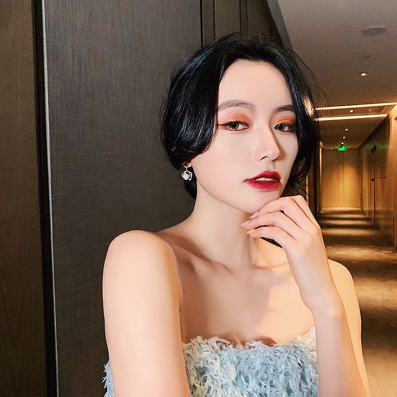 FerenHongXia Anting Tusuk Korea Model Geometri Untuk Wanita