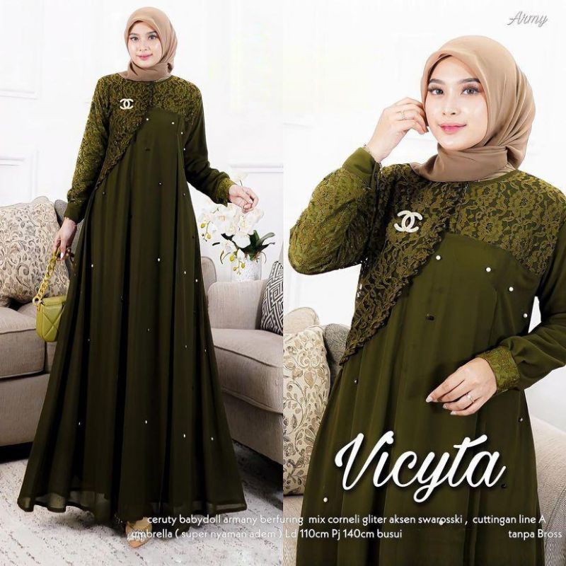 DRESS MUSLIM, Fashion Muslim, baju wanita, dress, gamis, Baju gamis, fashion wanita, Vicyta Dress