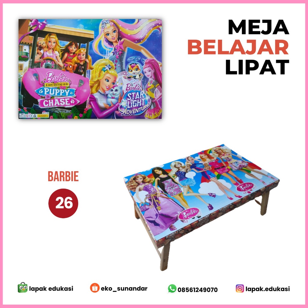 Jual Meja Belajar Lipat Kayu Murah Karakter Barbie Shopee Indonesia