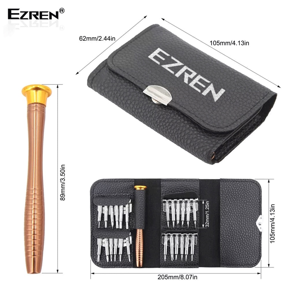 Ezren 25 in 1 Obeng Dompet Torx Komputer Smartphone Perangkat Optik