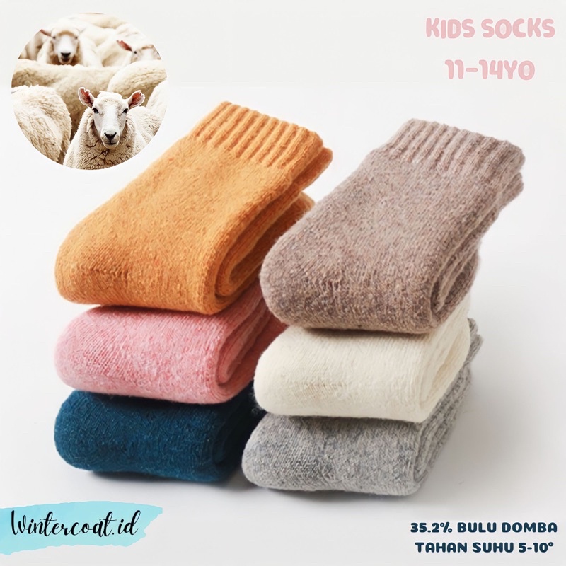 Kaos kaki winter bulu domba anak hangat thermal socks kids import cewek cowok wol wool