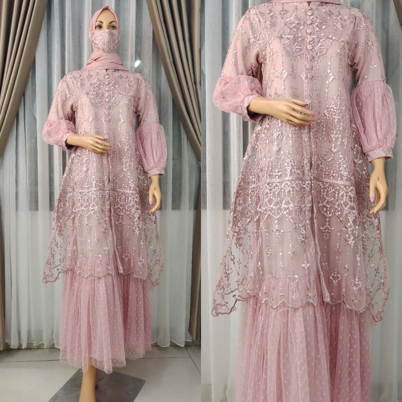 GAMIS KANCING SHANUM //KEBAYA WISUDA //GAMIS BROKAT//SERAGAMAN PESTA