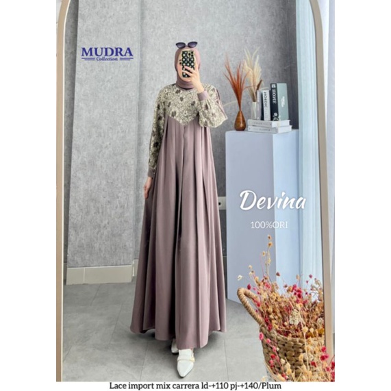Gamis wanita fashion muslimah Devina Dress by Mudra
