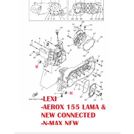 bosh engine mounting xeon rc gt aerox 125 155 lama new connected lexi original ygp 90388-10808