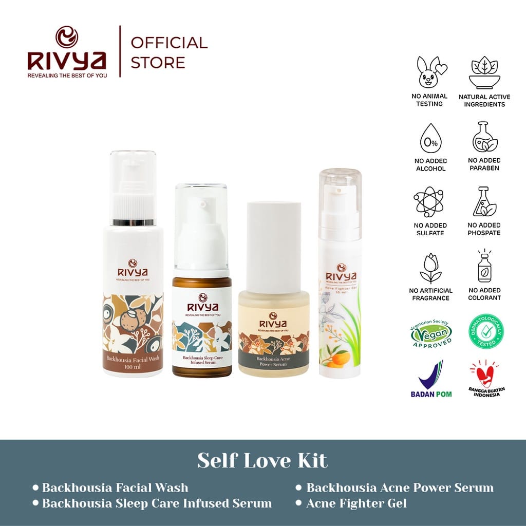 𝐑𝐀𝐃𝐘𝐒𝐀 - RIVYA Backhousia Sleep Care Infused Serum 20ml - Backhousia Acne Power Serum 20ml - Facial Wash 100ml - Acne Spot Gel