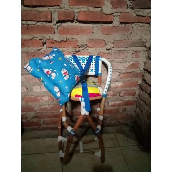 paket komplit sabuk+bantal stang//boncengan anak motor matic//kursi rotan motor matic Vario Beat Scoopy Mio//dudukan anak motor matic//bangku rotan motor matic