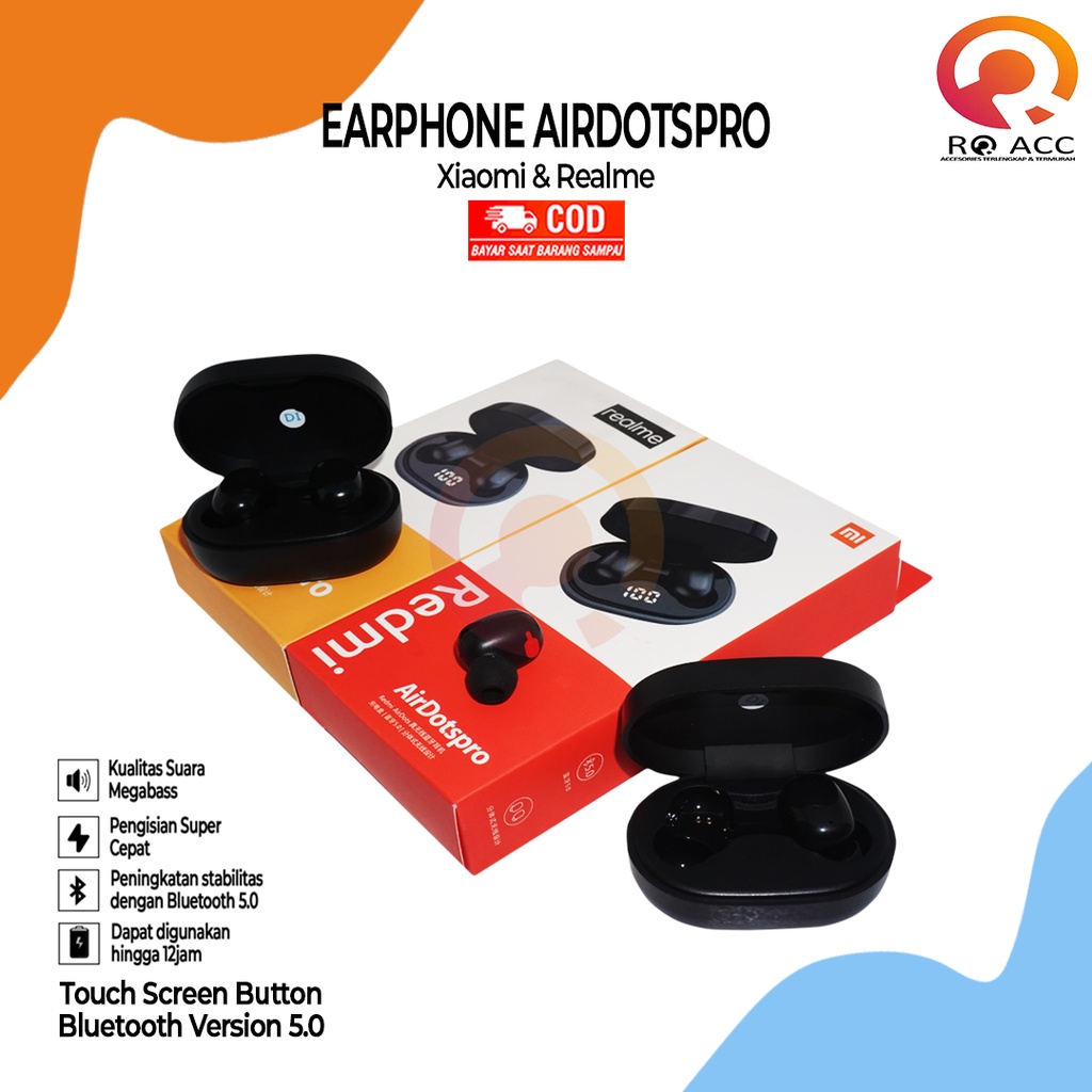 [RO ACC]HEADSET BLUETOOTH EARPHONE AIRDOTSPRO XIAOMI / REALME ALL TIPE HP