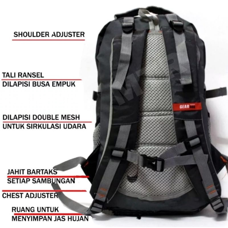 tas ransel gearbag tas punggung backpack free rain cover tas ransel pria wanita