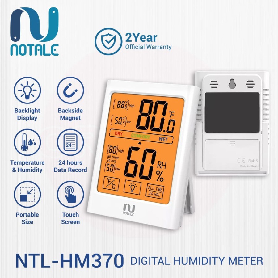 Jual Notale Thermometer Humidity Meter Alat Ukur Kelembapan Suhu ...