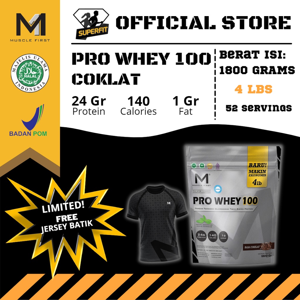 Promo Muscle First Pro Whey 100 Protein 4 LBS M1 Halal & BPOM PROWHEY100 Prowhey M1 | Evo Whey | Whe