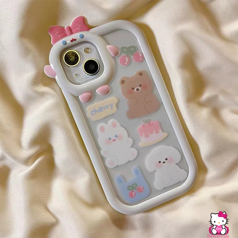 Soft Case Desain Kartun Monster Beruang 3D Untuk IPhone 12 13 14 11 Pro MAX 11 XR 7 8 6 6S Plus 14 Plus X XS MAX SE