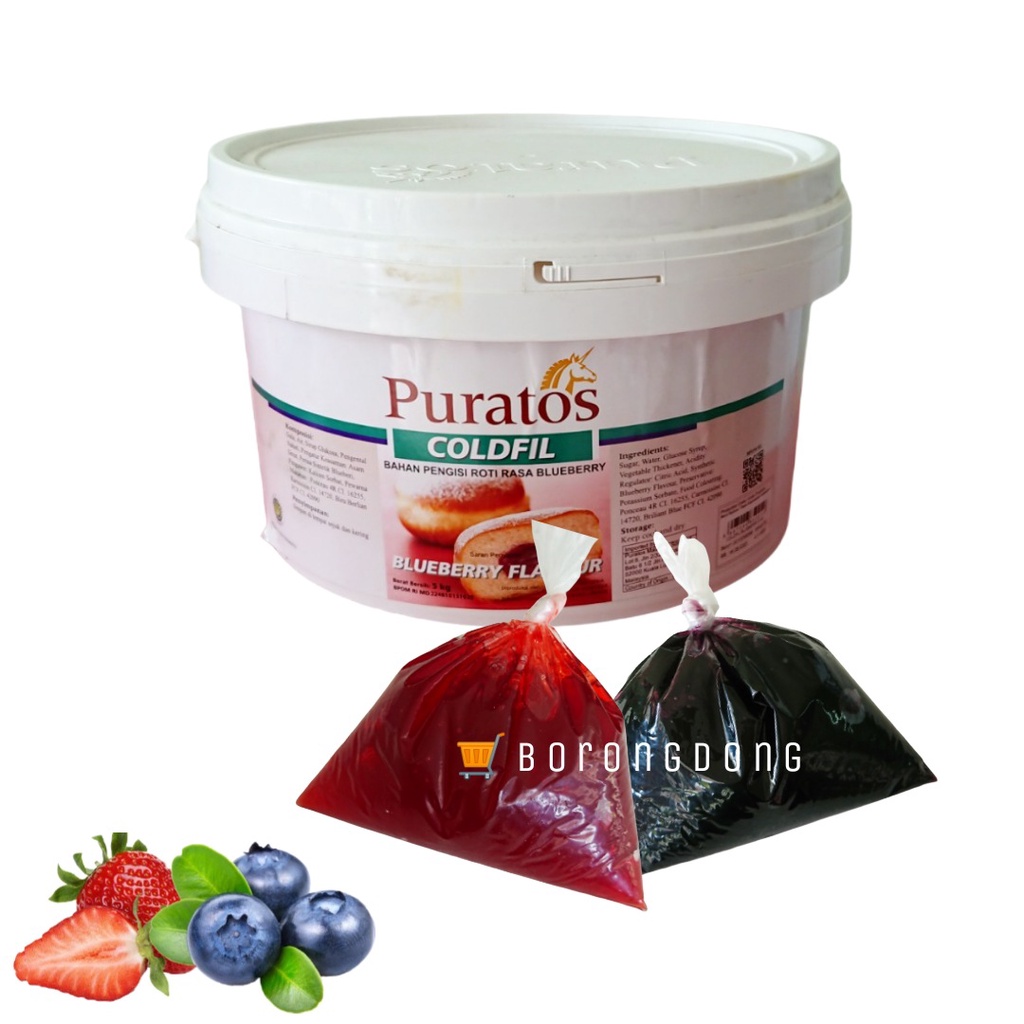 Selai Buah Puratos Coldfil Filling Strawberry & Blueberry 250g / Filling Roti / Filling Bomboloni