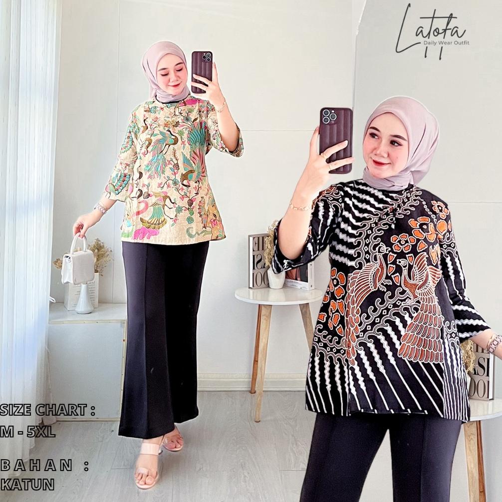 Jual BLOUSE BATIK BIG SIZE / BLUS WANITA / BLUS WANITA JUMBO / BATIK ...