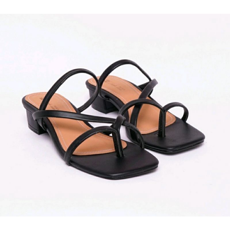 Sendal Tali Ukuran Besar Hitam 41.45 Slop Oversize Black Kaki Gemuk Sandal Kasual Big Size Hitam, 42