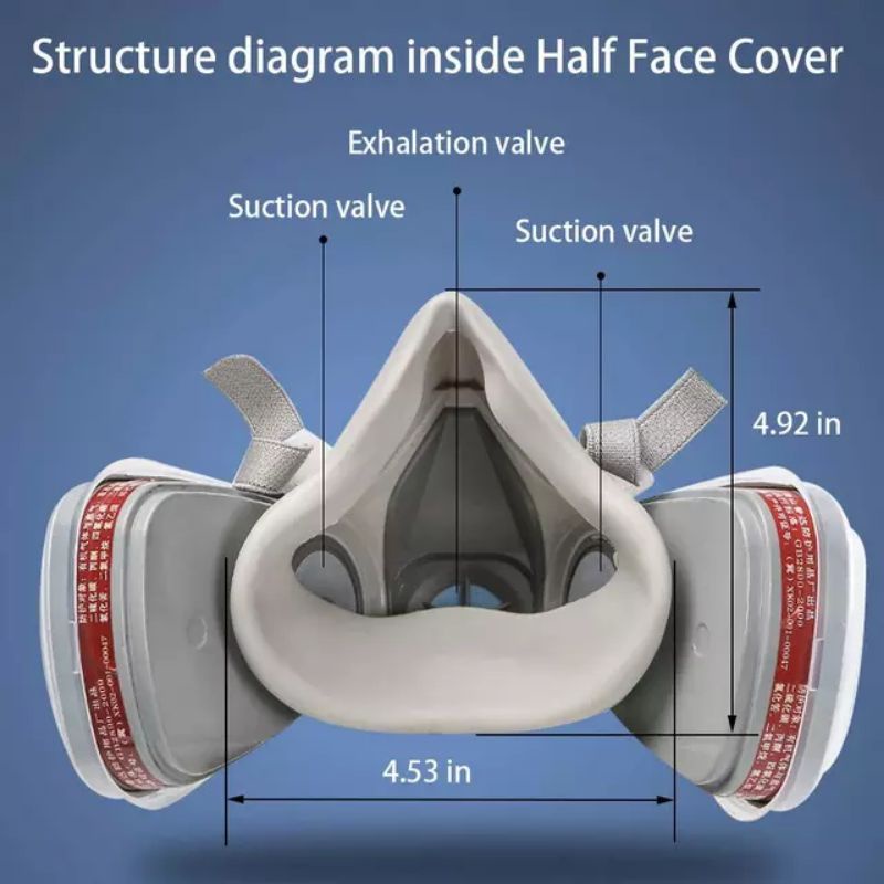 Masker Gas Respirator Industrial Mask Anti Virus Debu Racun Udara Pelindung dari Bahan Kimia Pabrik Pertambangan