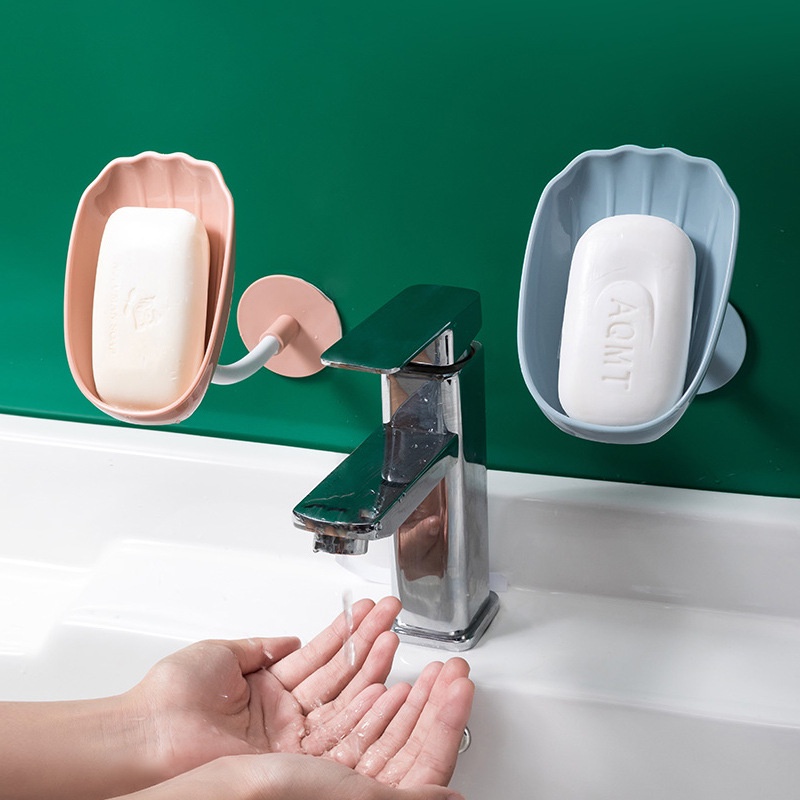 Tempat Sabun Batang Kamar Mandi Rak Holder Kotak Sabun Tempel Dinding Fleksible
