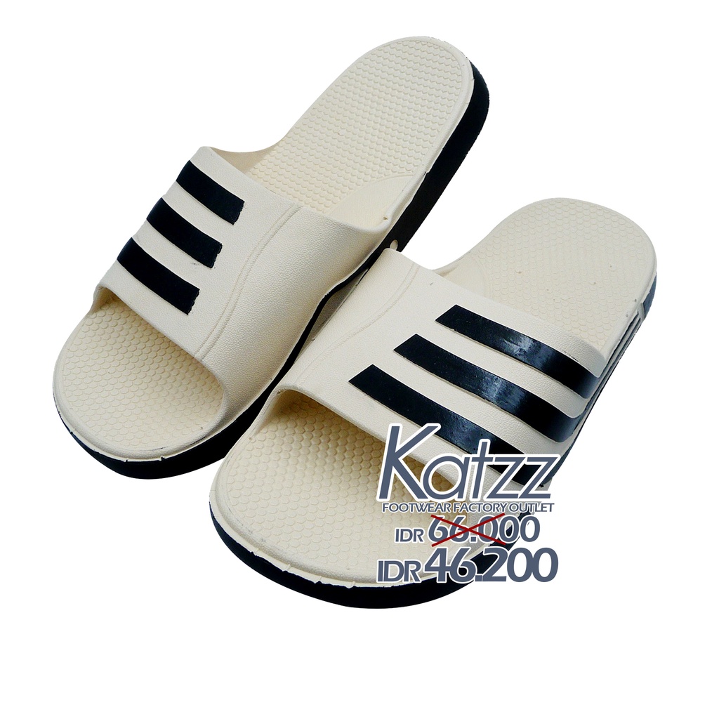 Katzz - Sandal Slop Pria Warna Cream Uk 30-43 / Sandal  Rumah / Sandal Karet / Sandal Pria Casual / Sandal Slop Kekinian / sandal Murah [ Katzz M 11 CQ 073 ]