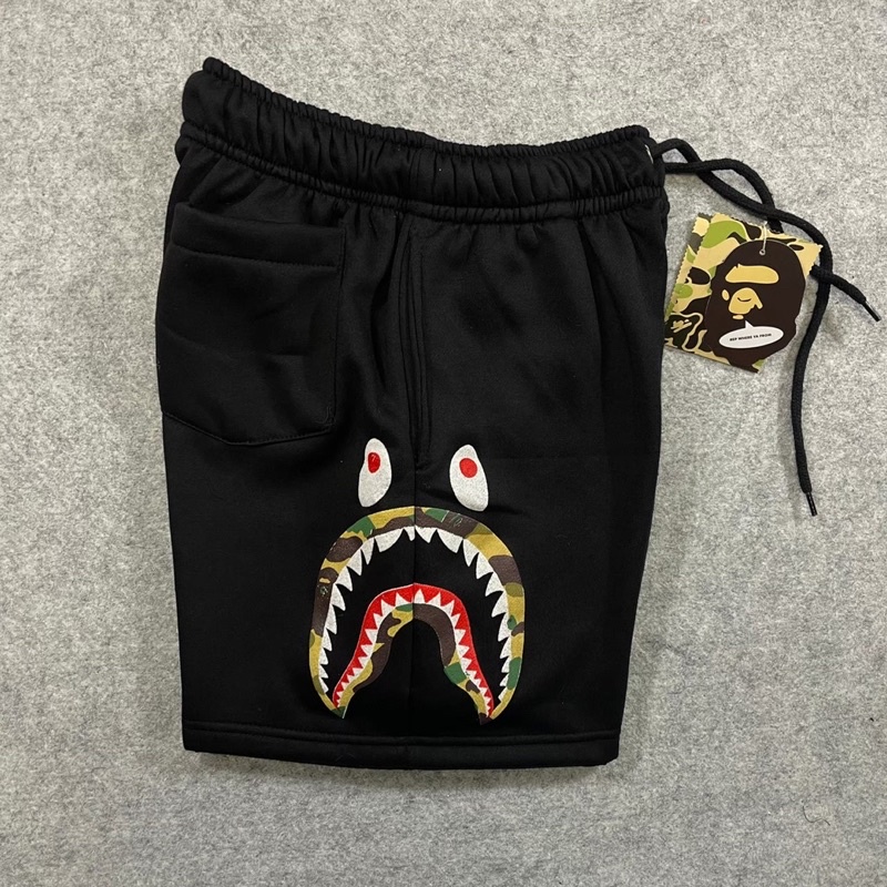 CELANA PENDEK PRIA BAPE SHARK SHORT PANTS MIRROR FULLTAG 1:1