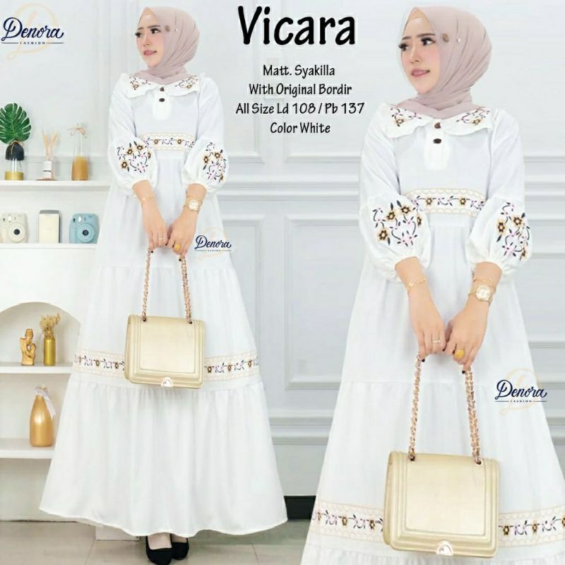 Vicara Maxy, GAMIS/MAXI DRESS MUSLIM CANTIK MODIS FIT XL LD 108 BAHAN SYAKILLA MIX BORDIR TERMURAH OOTD