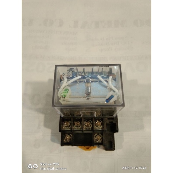 Relay DC 24V LY4N 14pin + Soket merek ZN jual per/5sett riley ly4n dc 24v