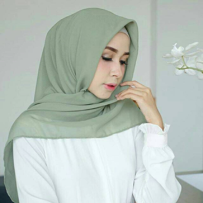 Bella Square Sage Hijab Segiempat Sage Bella Square Premium