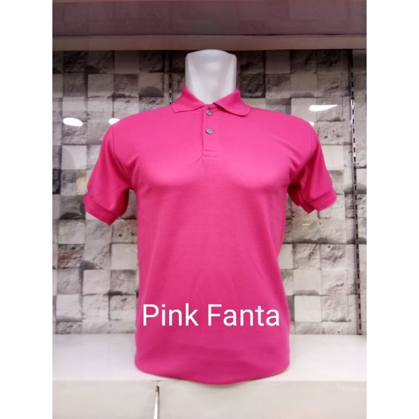 kaos kerah pendek pink fanta/kerah dewasa pria/wanita MLXLXXL