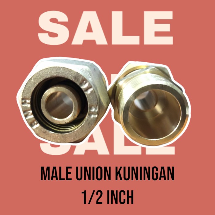 Male Union Socket Drat Luar Kuningan / 1/2 Inch / Sock Shock Air Panas