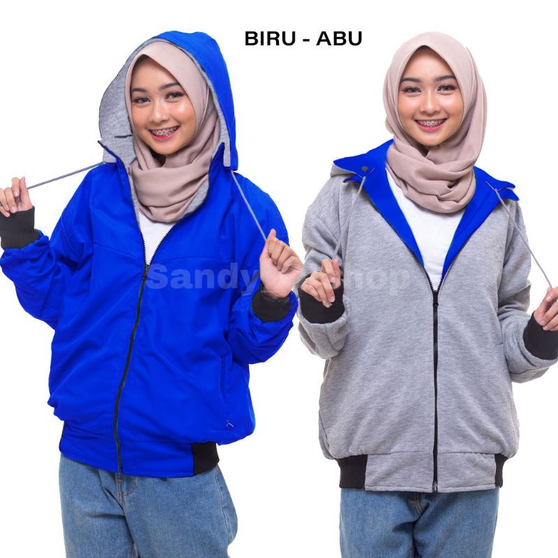 JAKET BOLAK BALIK PRIA&amp;WANITA BAHAN ORIGINAL HARGA UNTUK 1 PCS JAKET