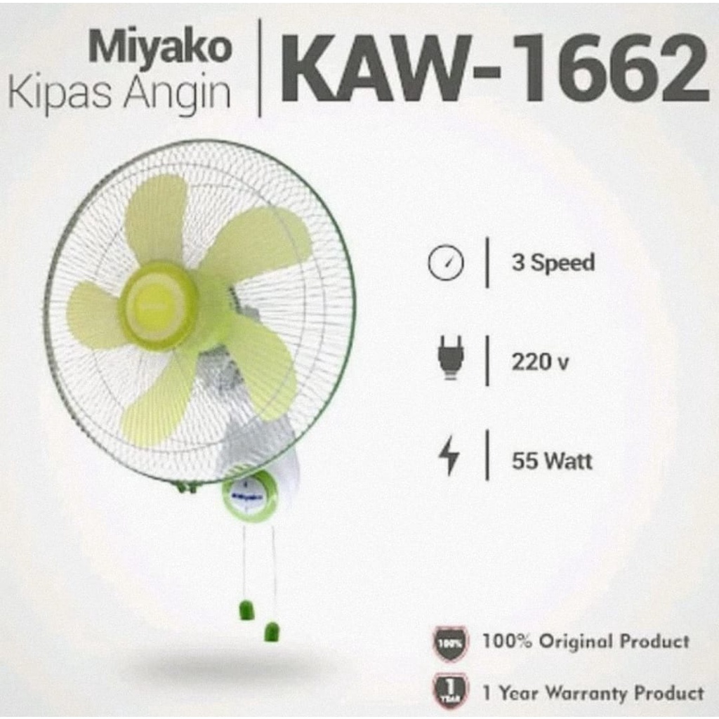 Kipas Angin Dinding Miyako KAW 1662 PL
