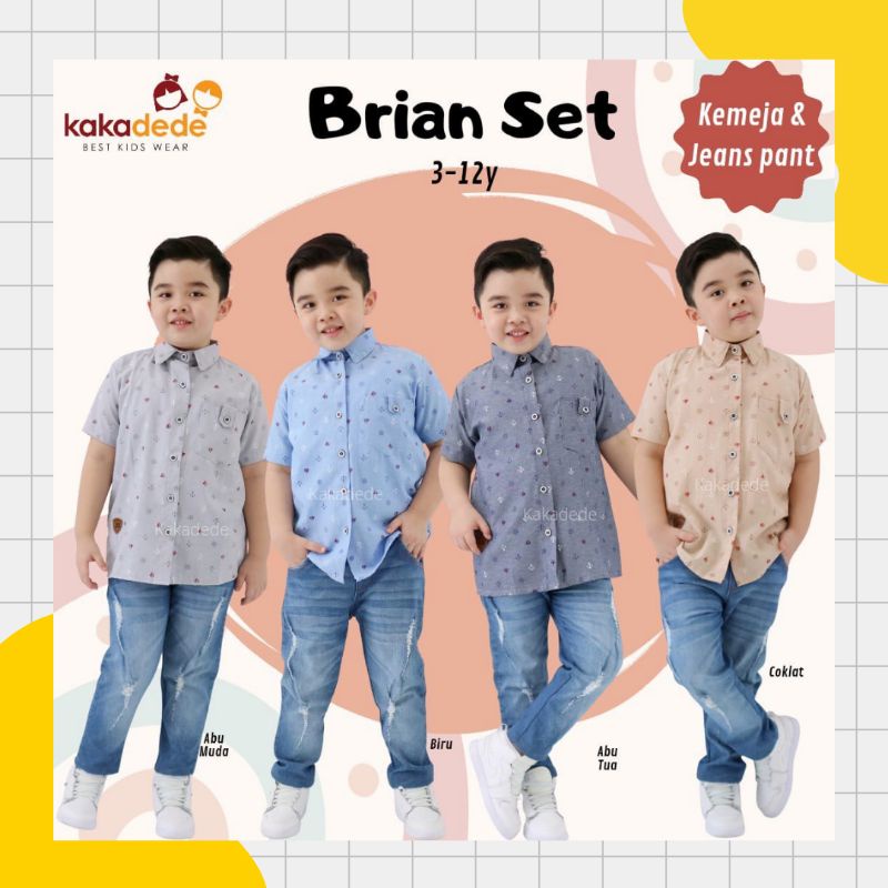 Brian set|brian set by kakadede|setelan jeans anak cowok|baju anak cowok|setelan anak cowok|kakadede