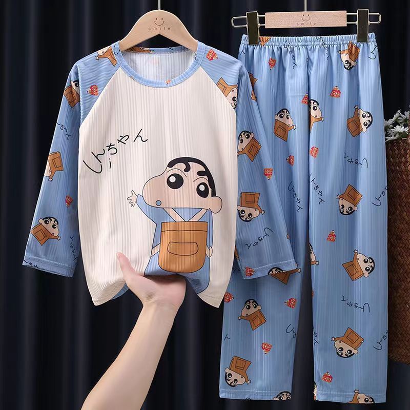 SET PIYAMA ANAK UNISEX IMPORT MOTIF SINCHAN