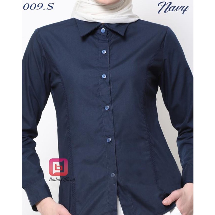 kemeja merah maroon abu tua biru dongker navy coklat susu polos wanita