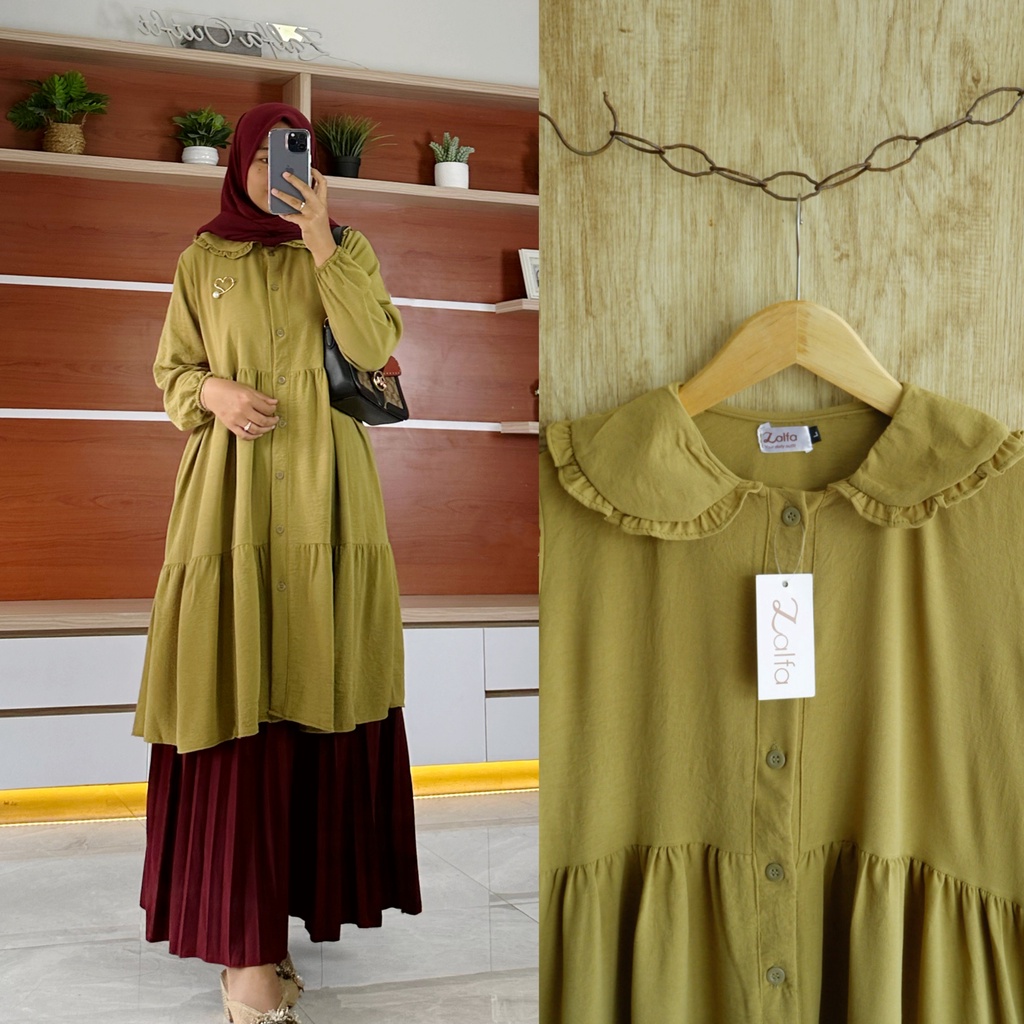 CAMILA tunik by ZALFA OUTFIT / tunik crincle / tunik polos