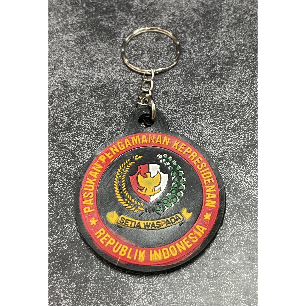 Gantungan Kunci Paspampres (Bulat) | Keychain | Gantungan Kunci Karet Paspampres