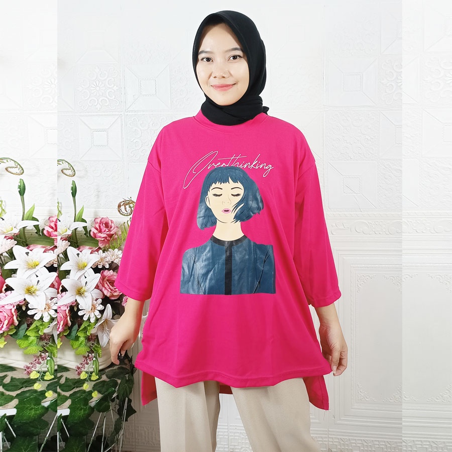 OVERTHINKING WOMEN TUNIK ATASAN OVERSIZE BASIC SIMPLE KAOS EPHI X COD GL FASHION