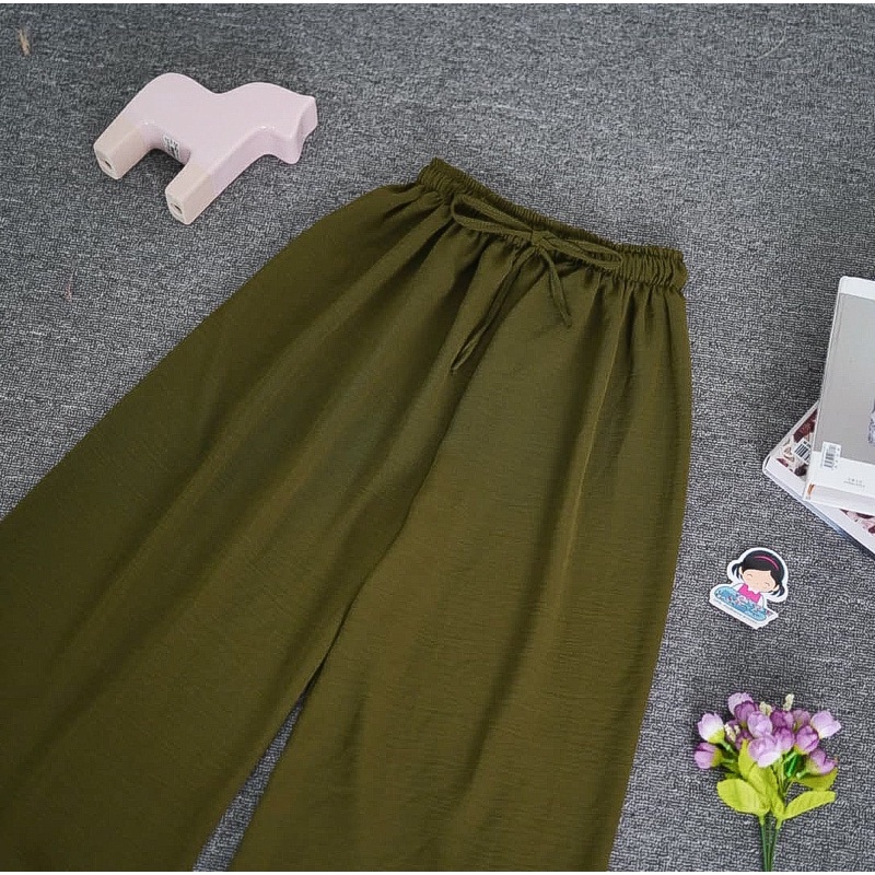 Tq88indonesia Fashion Celana Cullote Wanita Terbaru / KULOT CRINCLE JUMBO / Celana Panjang Polos Cewek / Ootd Kasual