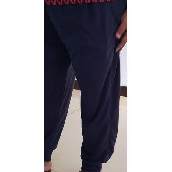 Jogger HUMMER - Celana Jogger Training JUMBO Pria BIG SIZE Polos - Hitam, 4L