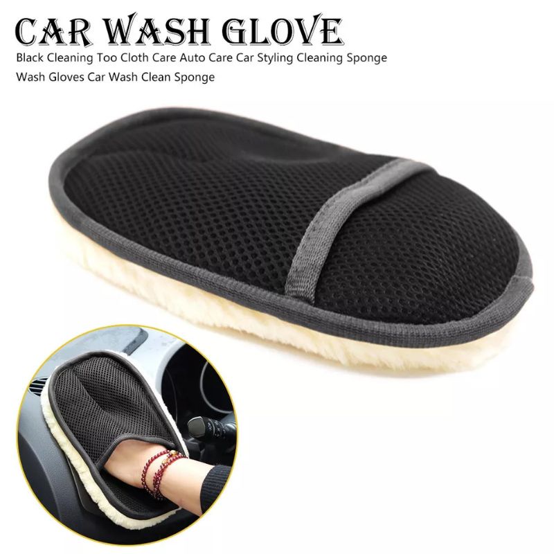 Nuansa - Sarung Tangan Cuci Mobil Cuci Pad Wool Glove Car Wash Microfiber
