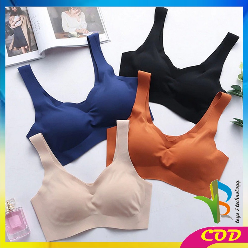 RB-P44 Bra Busa Tanpa Kawat Bahan Halus Pakaian Dalam Wanita Elastis Push Up Sport Bra BH Yoga Murah