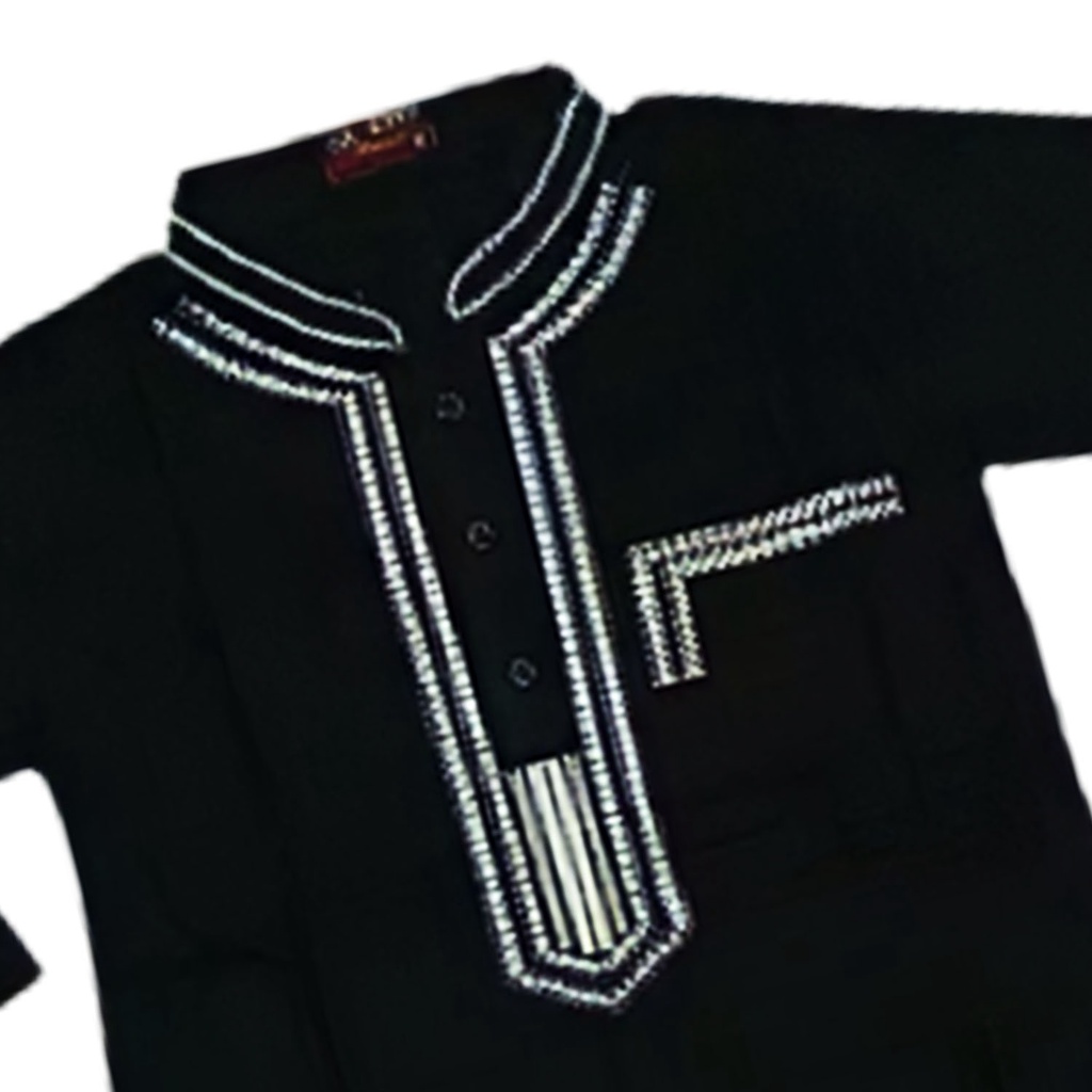 official baju koko anak laki -laki / stelan pakistan bordir anak 1 - 12 tahun / baju koko hitam anak