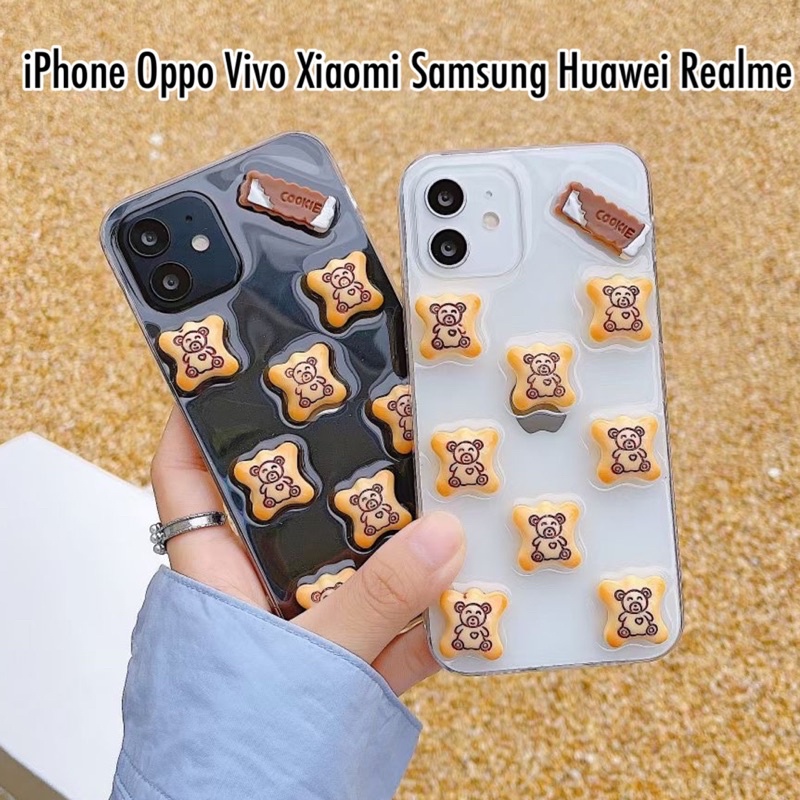 Biscuit 3D Case Vivo V25 V25 Pro V25e T1 5G 4G Y21 Y22 Y21s X70 X80 Y33s Y53 Y53s V21 Y15s Y51 Y1s Y11 Y35 Y30 Y50