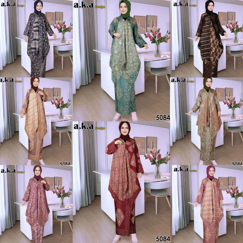 5084 >SETELAN ROK BATIK WANITA TERBARU SEMI SUTRA BAJU PESTA >a.k.a design