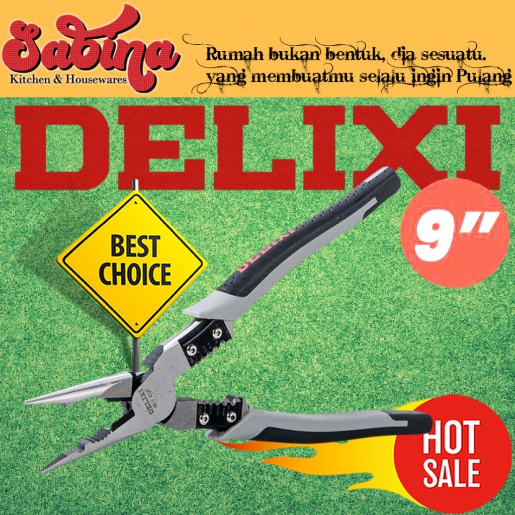 Tang Pemotong Kawat Kabel CRV Multifungsi Needle Plier 9Inch Anti Slip