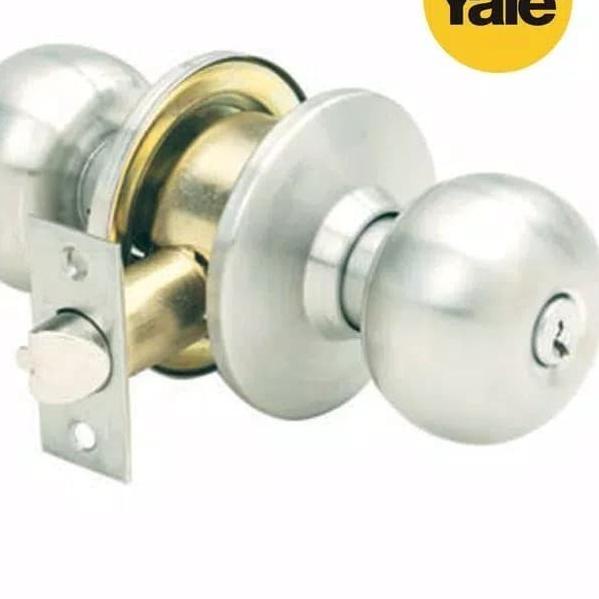 Handle kunci pintu bulat kamar mandi Yale VCA 5127 VCA5127 silver