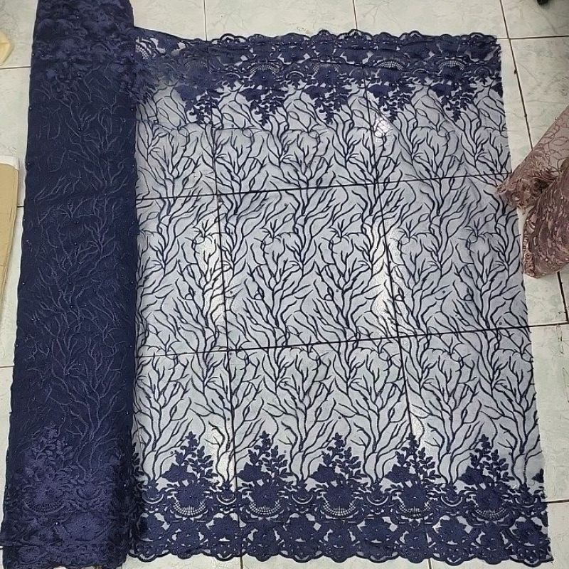 kain tile mutiara gliter motif akar. warna2 ada pd foto